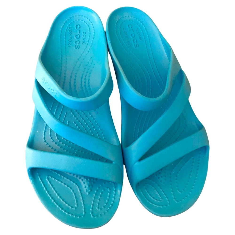 Crocs Kade II Women’s Sandals 10 Aqua Flip Flop Slides - Picture 1 of 9